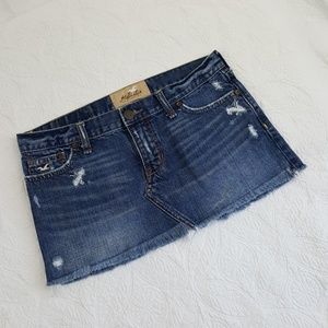 Hollister Factory Destroyed Denim Jean Skirt Sz 3